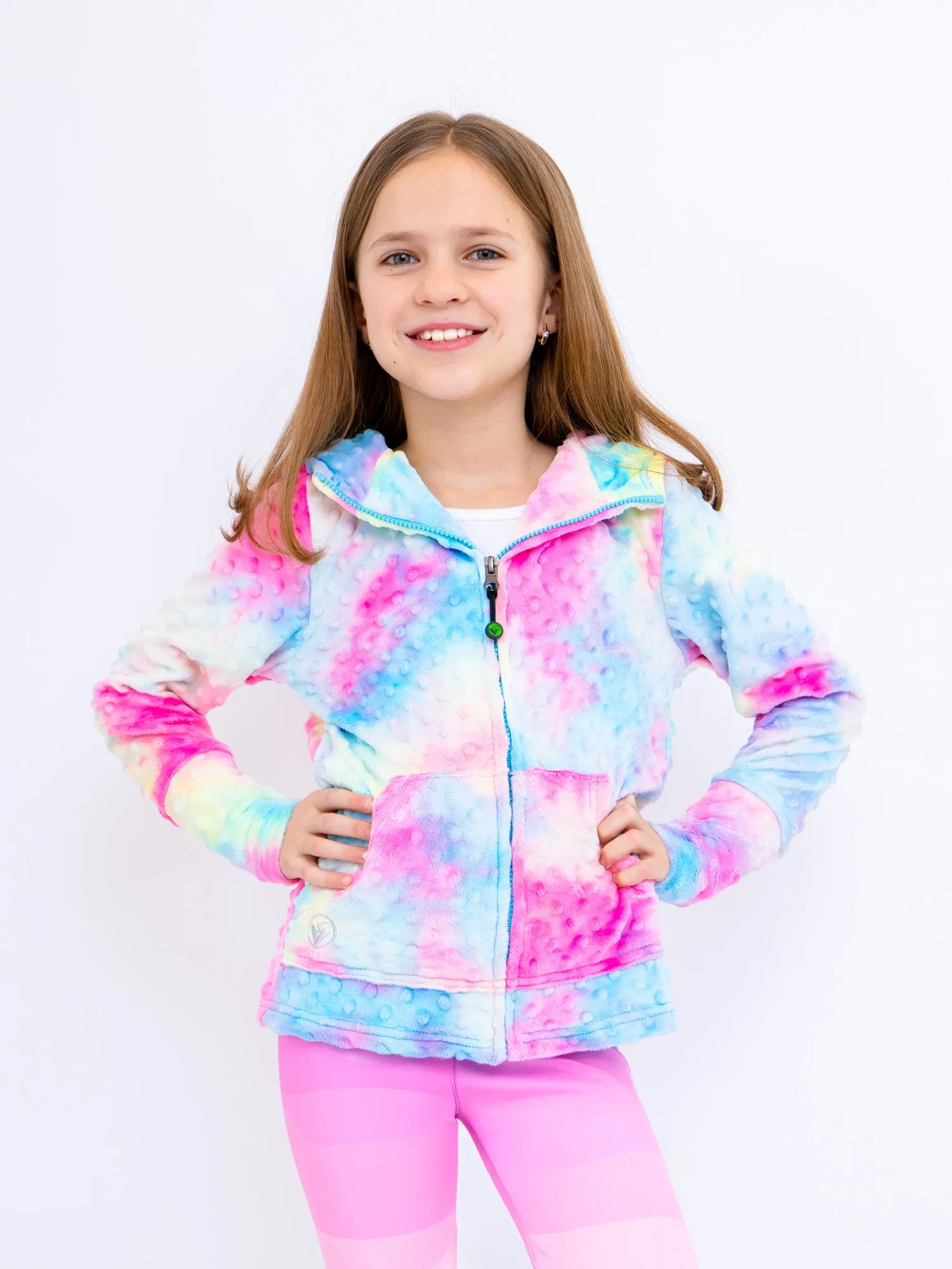 Minky Bubble Zip Hoodie - Tie Dye