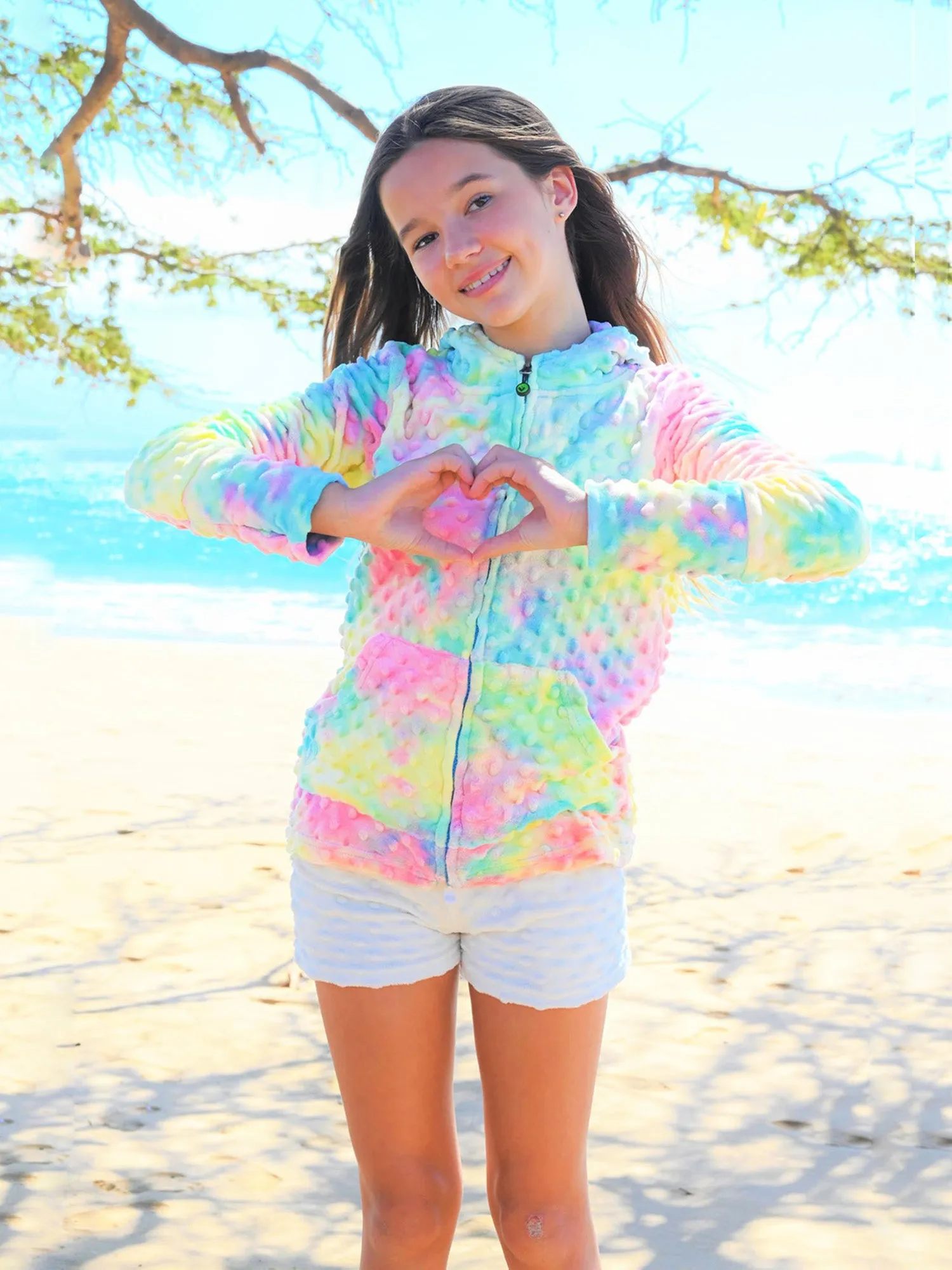 Minky Bubble Zip Hoodie - Tie Dye