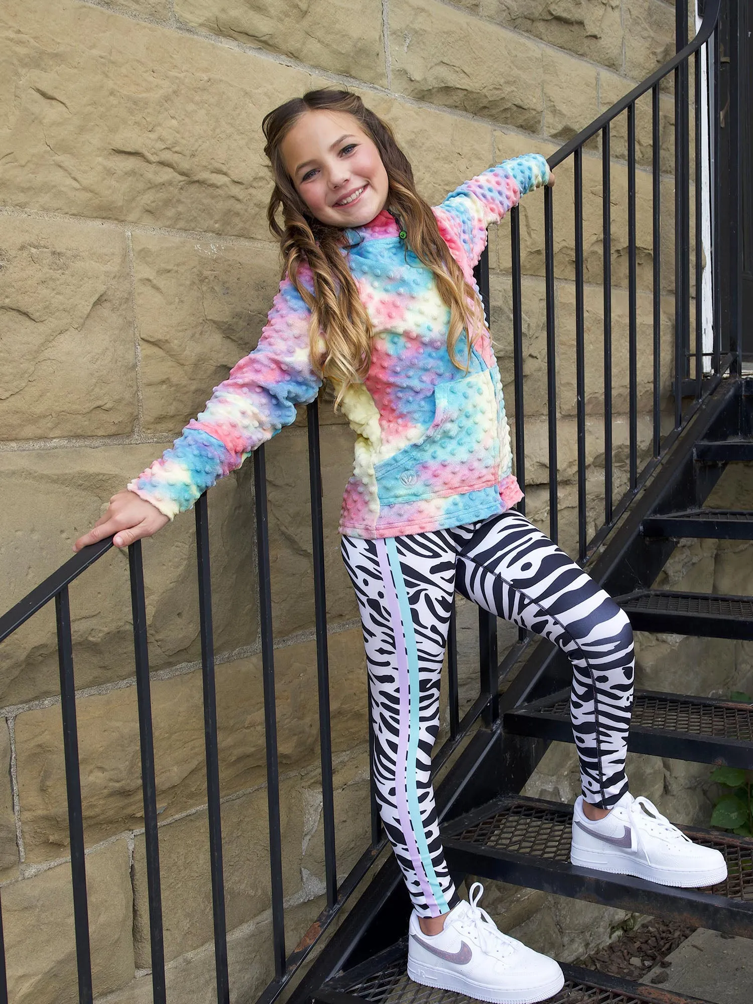 Minky Bubble Zip Hoodie - Tie Dye