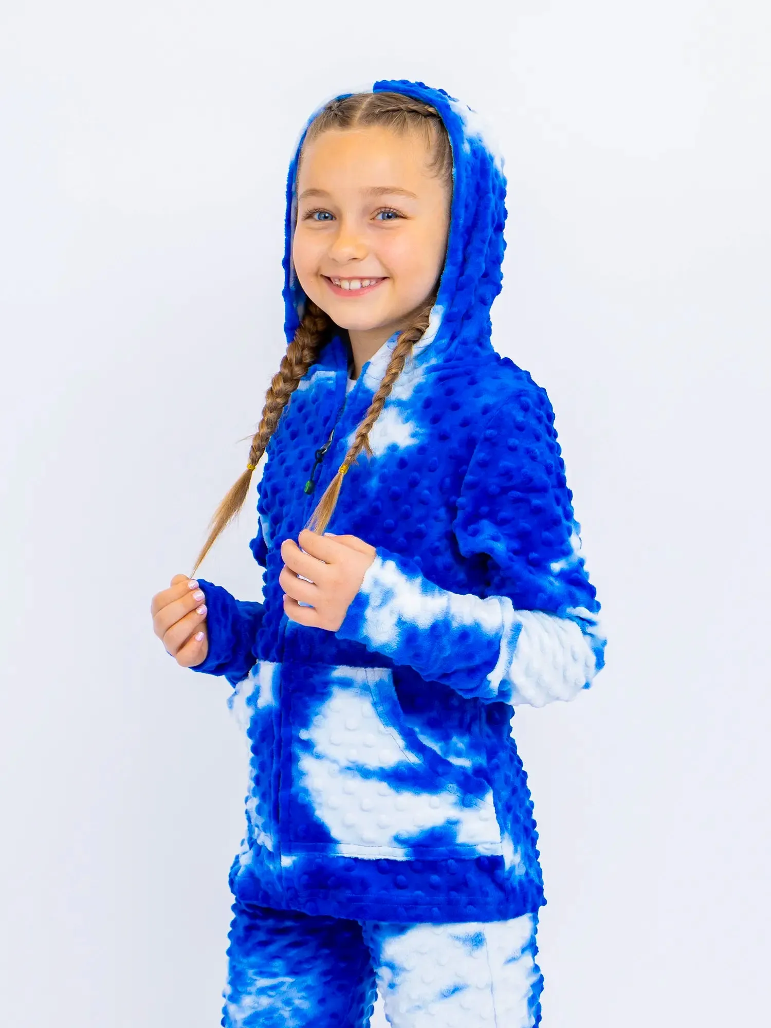 Minky Bubble Zip Hoodie - Tie Dye