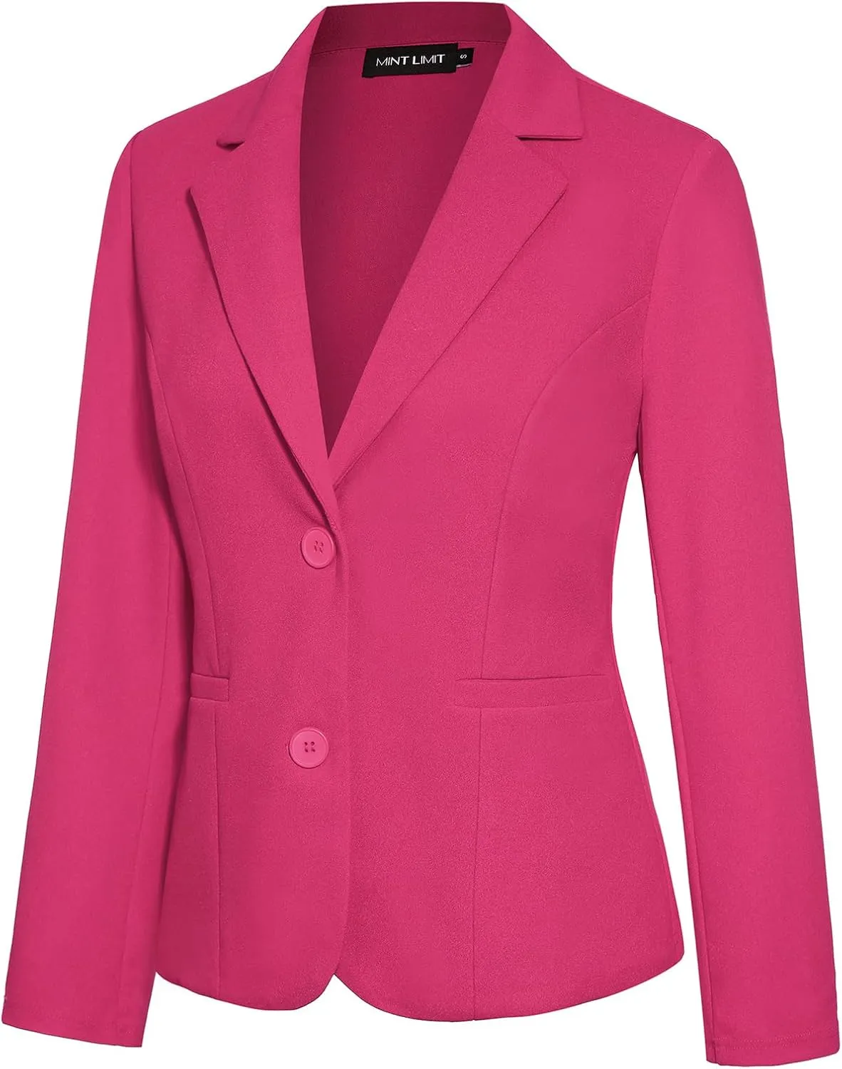 MINTLIMIT Women's Button Front Blazers Long Sleeve Lapel Stretch Casual Office Work Business Blazer Suit Jacket with Pockets