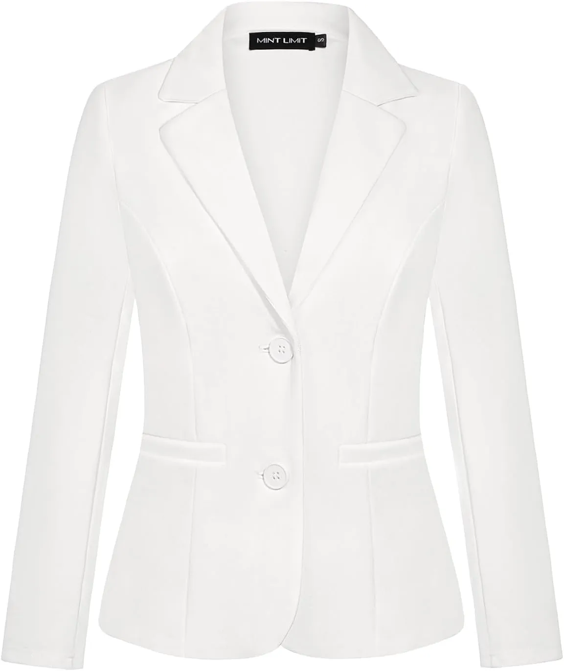 MINTLIMIT Women's Button Front Blazers Long Sleeve Lapel Stretch Casual Office Work Business Blazer Suit Jacket with Pockets