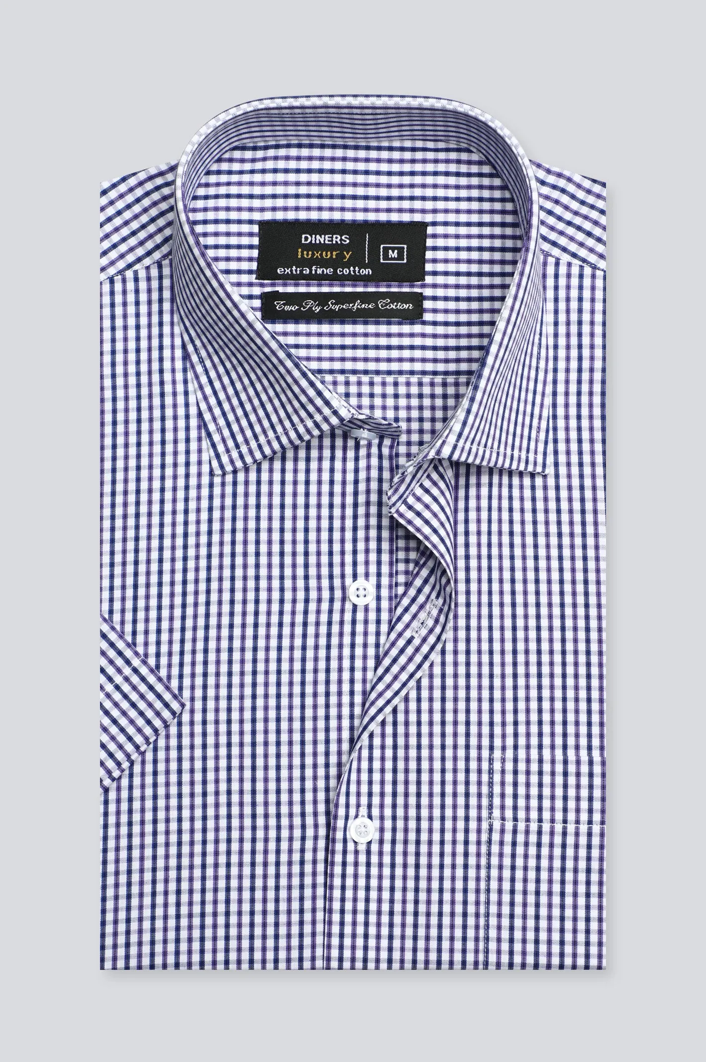 Multicolor Mini-Check Formal Shirt (Half Sleeve)