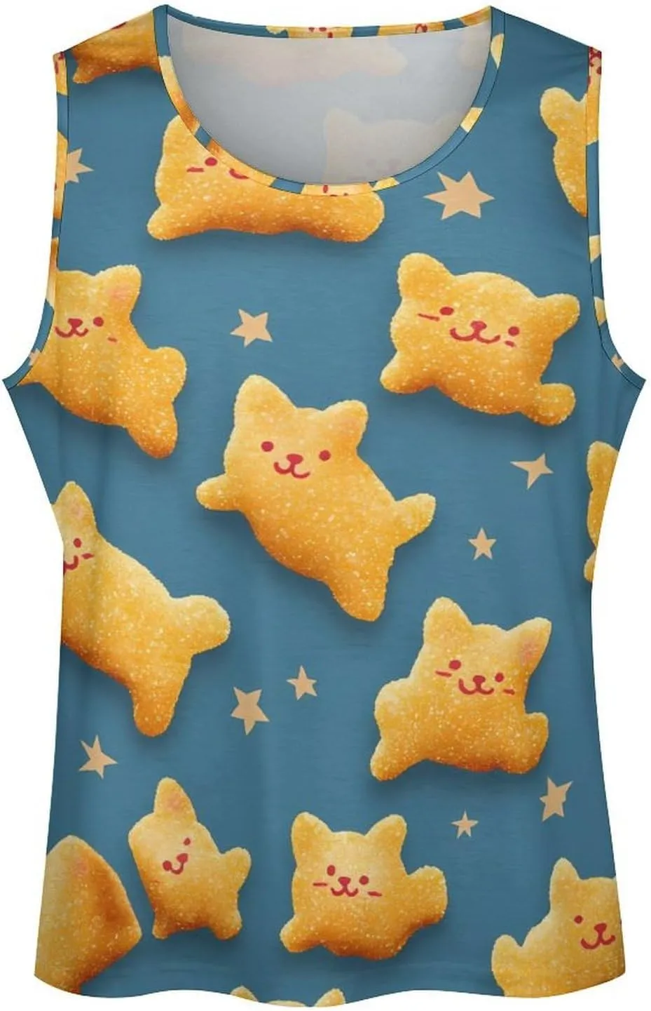 Nuggets Funny Cats Men's Activewear Tank Tops Gym Sleeveless Muscle T Shirts Workout Tees Vest