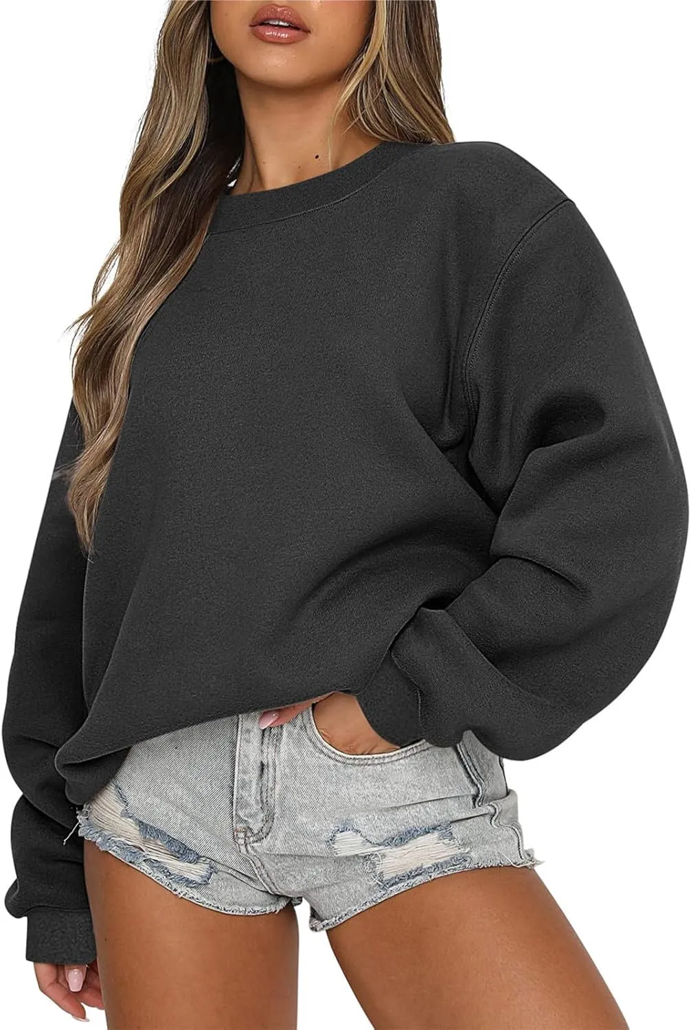 Oversized Crewneck Sweatshirt For Women 2024 Casual Long Sleeve Loose Pullover Tops Fall Fashion Hoodie Outfits