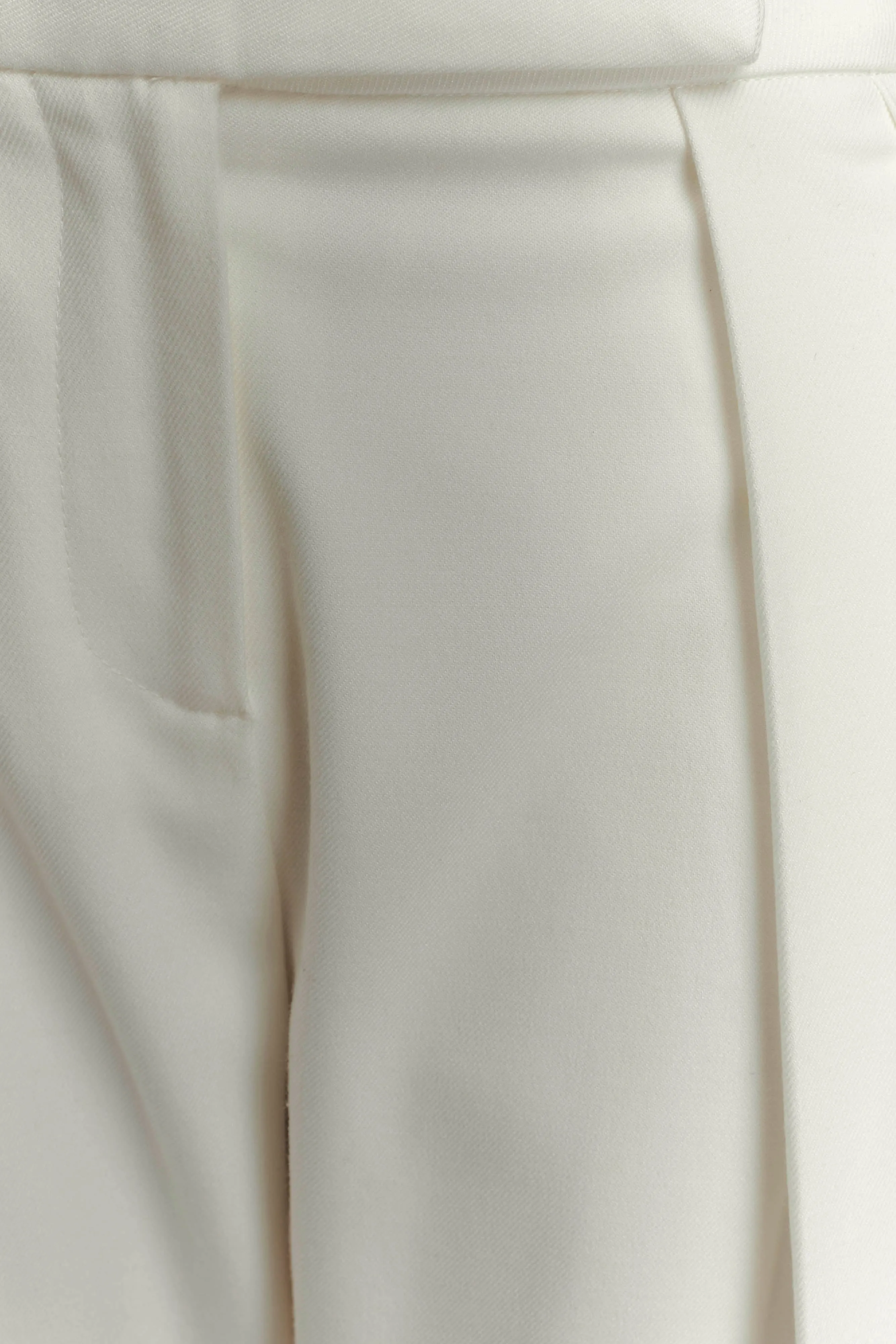 Penelope Pleated High Waisted Pants - Ivory