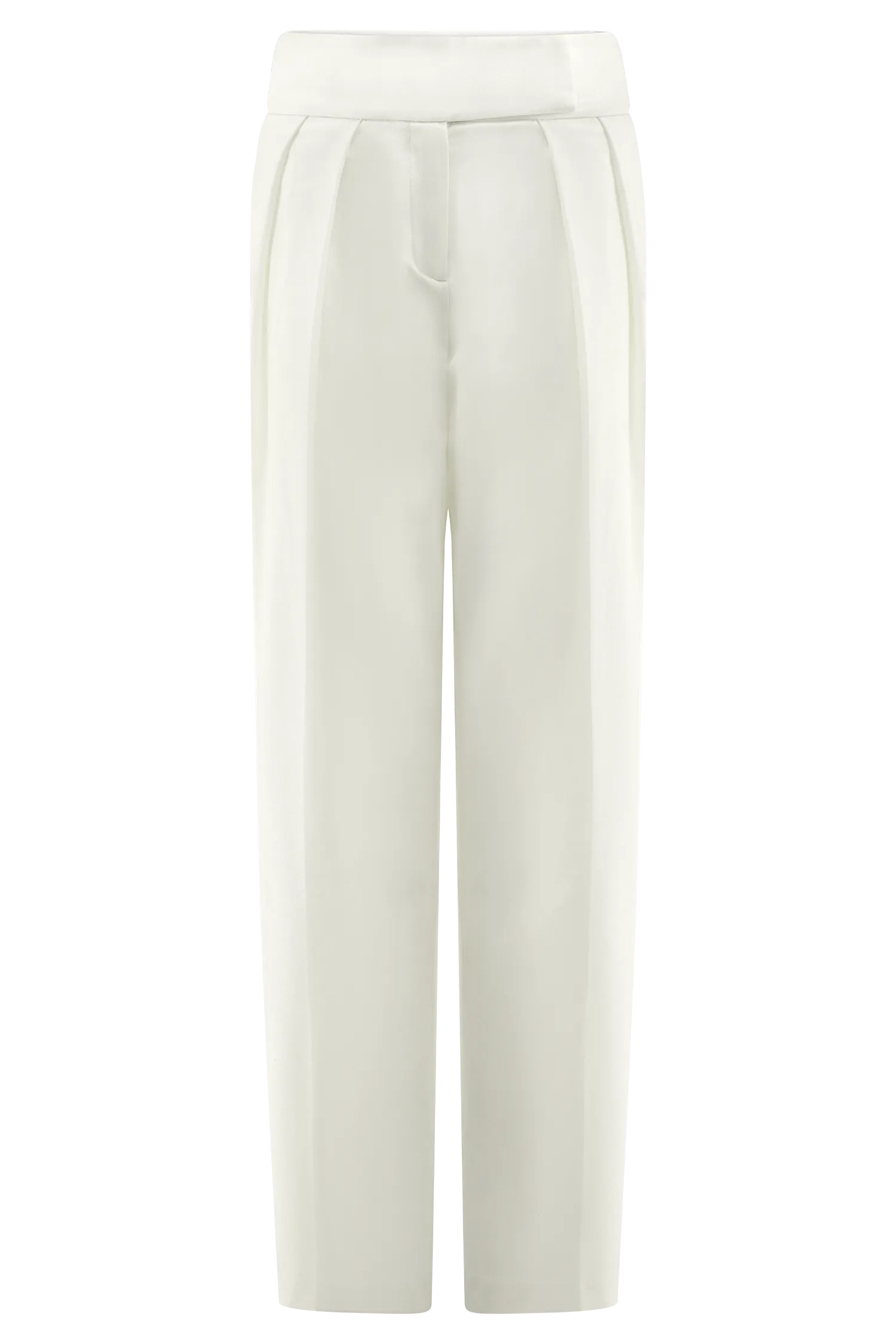 Penelope Pleated High Waisted Pants - Ivory