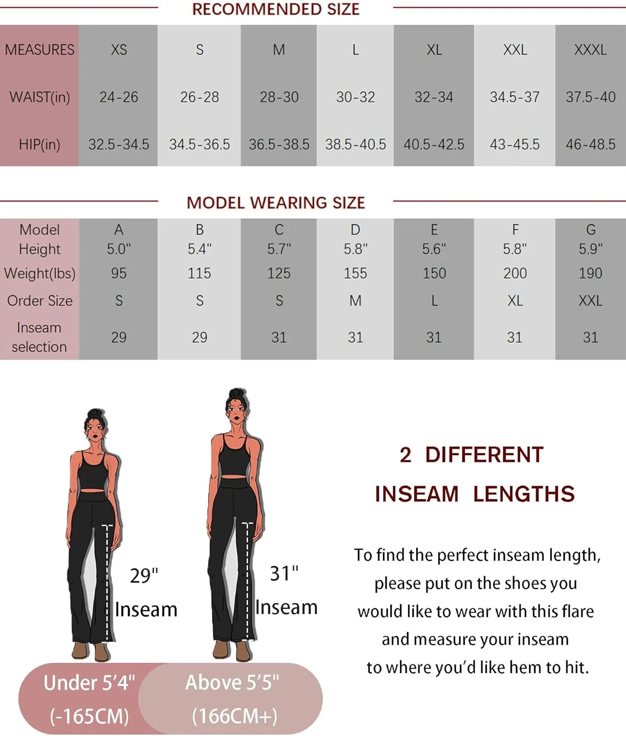 PINSPARK Womens Flare Yoga Pants Ribbed Bootcut Leggings High Waisted Flares Bottom Workouts Pants with Pockets