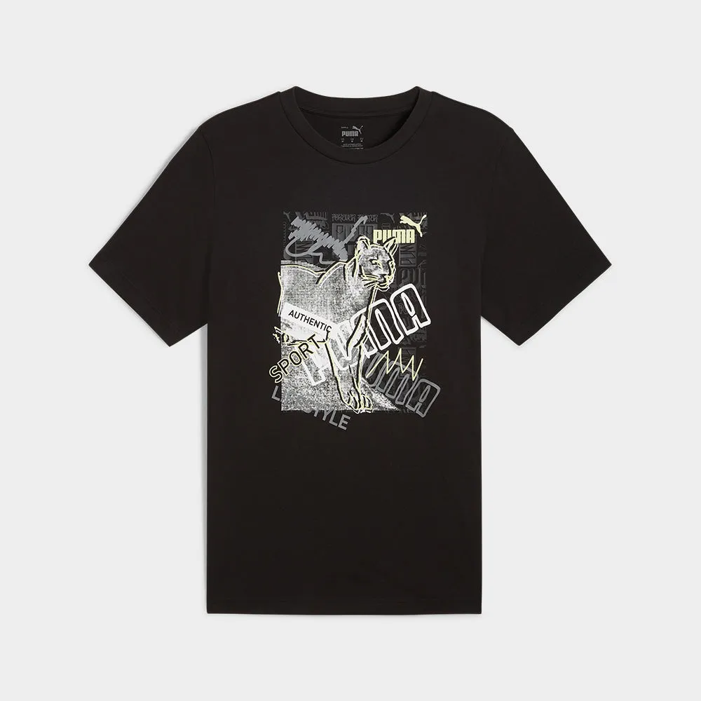 Puma Mens Graphics Photoprint Tee Black/Multi _ 182020 _ Black