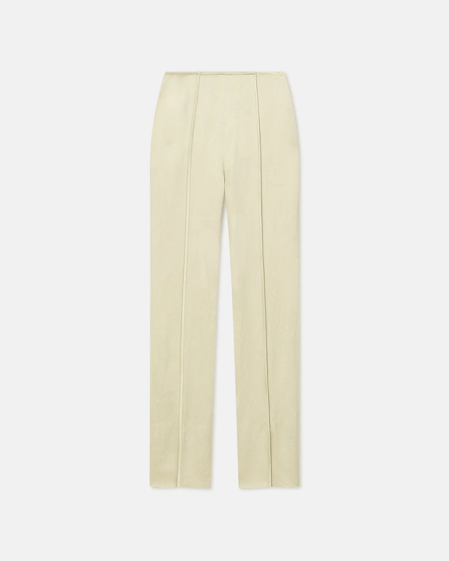 Ratana - Crinkled-Satin Slim-Leg Pants - Green Tea