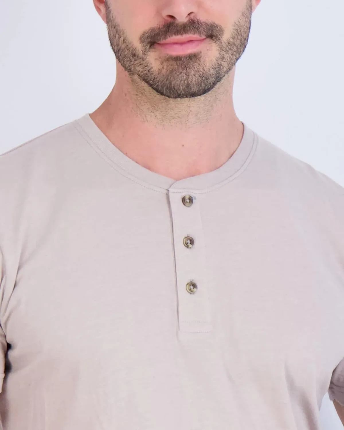 Real Essentials 3 Pack: Men's Cotton Short & Long Sleeve Henley T-Shirt Performance Activewear (Available in Big & Tall)
