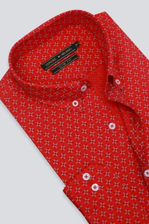 Red Dot Printed Casual Shirt