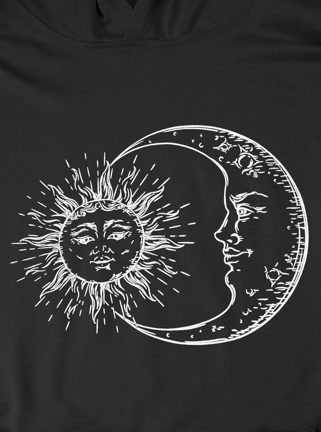 Remidoo Women's Sun and Moon Graphic Hoodies Oversized Long Sleeve Pullover Sweatshirt with Pocket