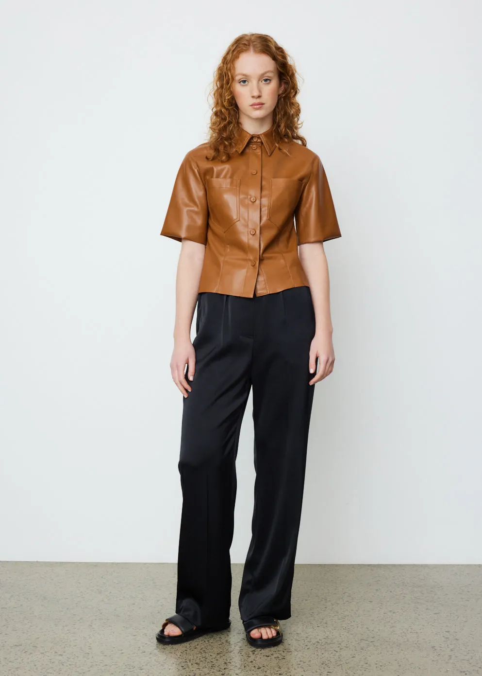 Sabine Vegan Leather Shirt