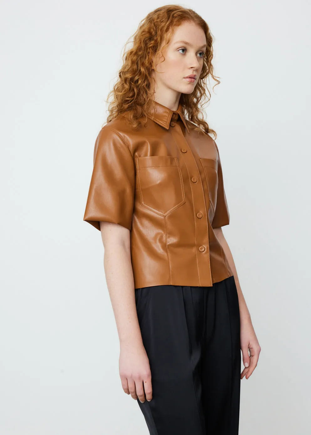 Sabine Vegan Leather Shirt