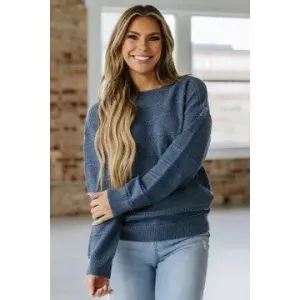 Sail Along With Me Teal Boat Neck Knit Sweater