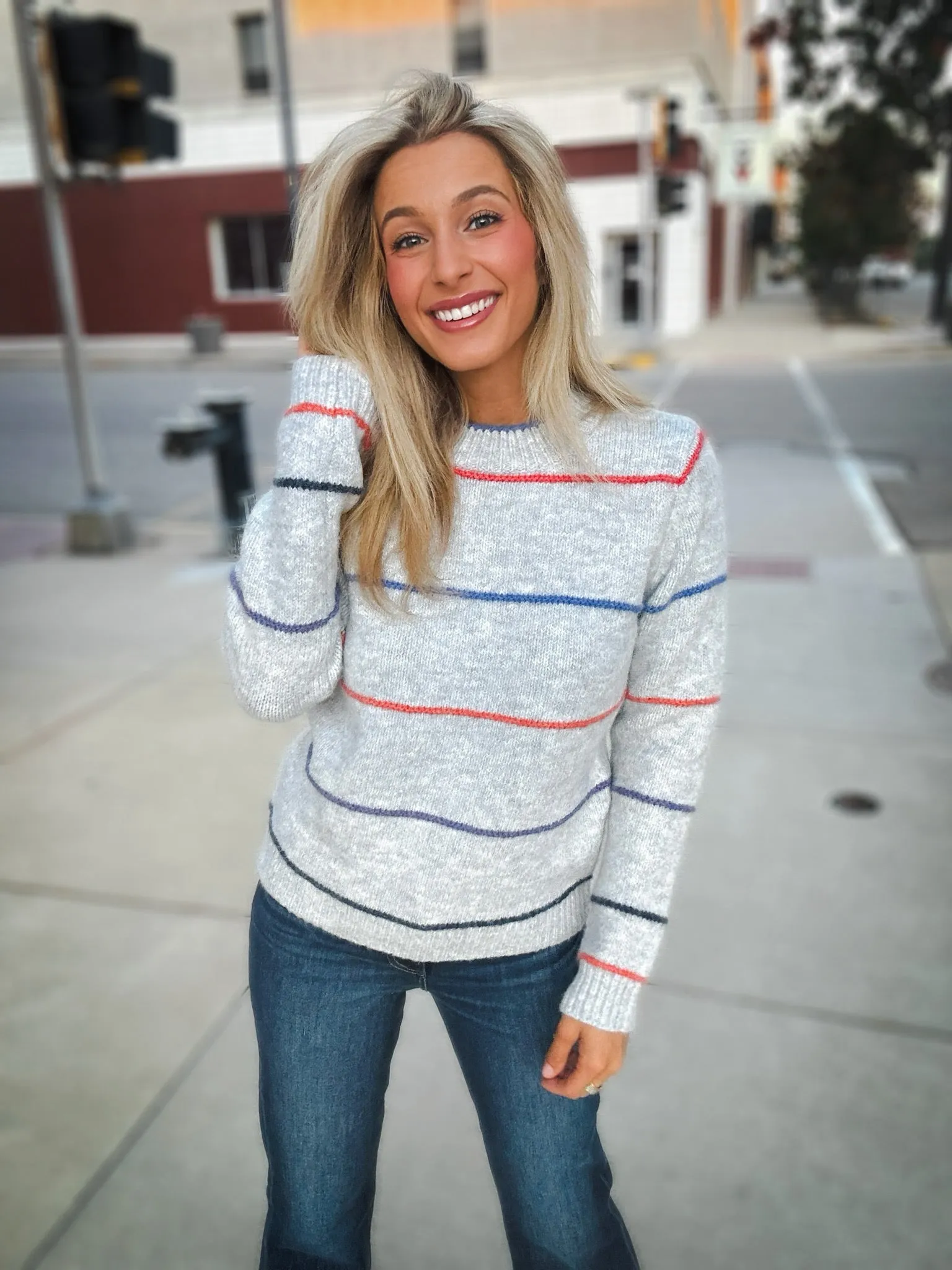 Self Contrast June Crew Neck Sweater