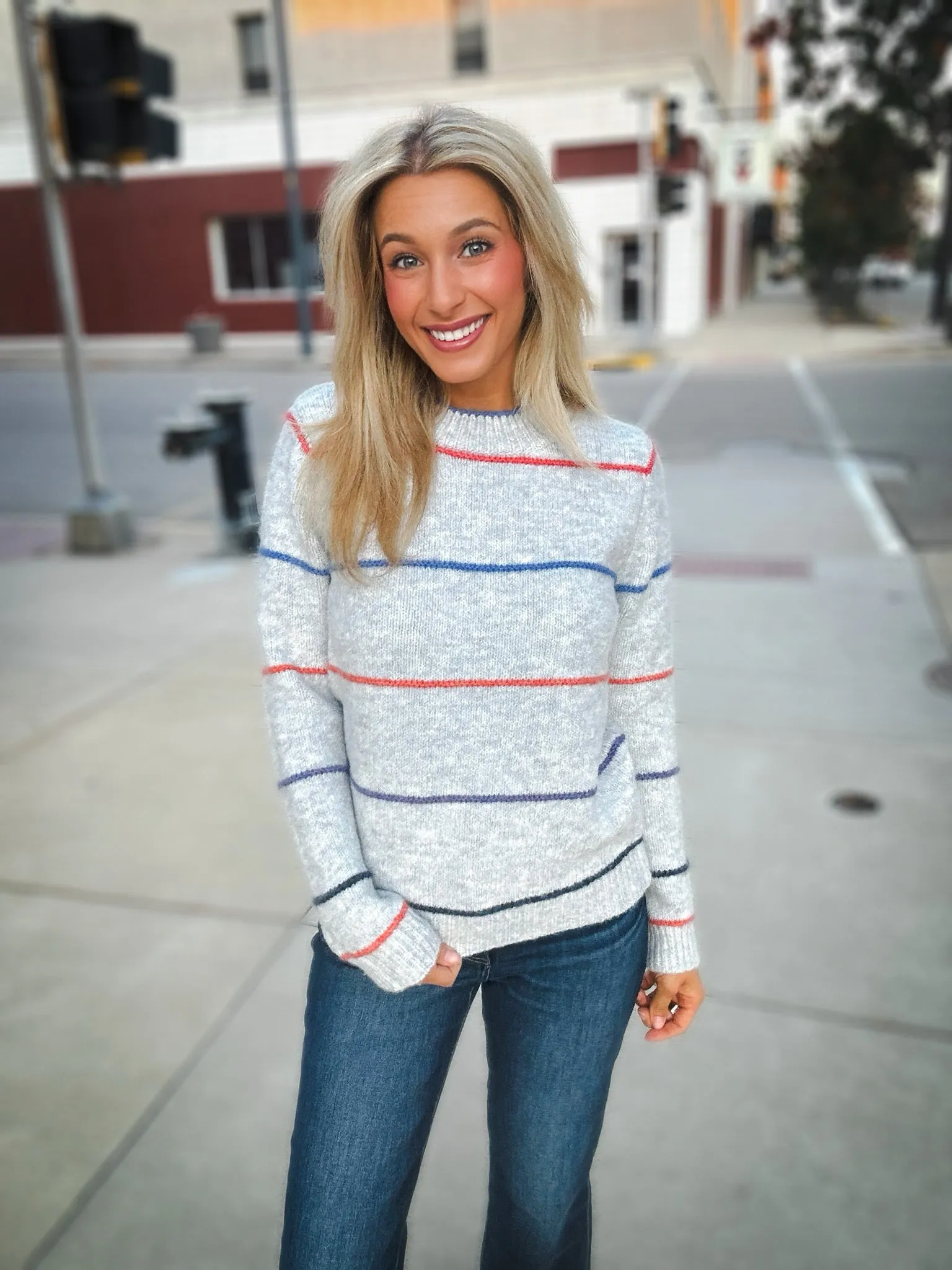 Self Contrast June Crew Neck Sweater