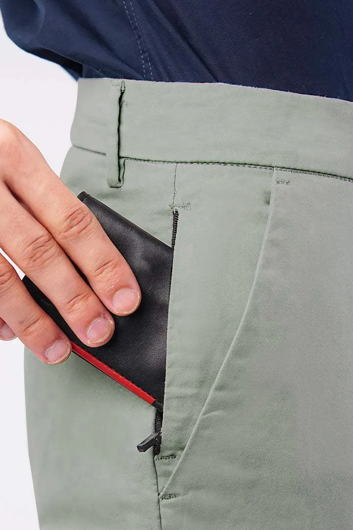 Slim Fit Chinos - Sage Green