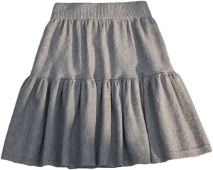 Spring Winter Knitted Mini Skirt for Women Casual Loose Splicing Solid Color Short Pleated Skirt