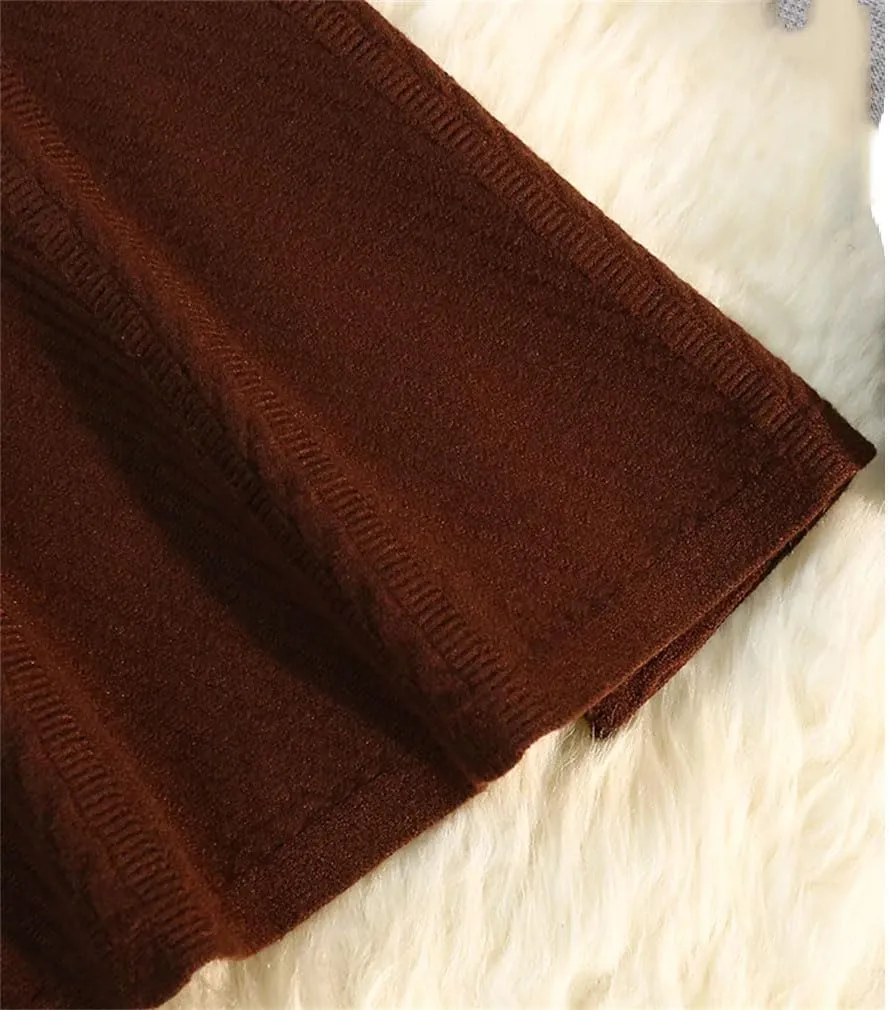 Spring Winter Pleated Knitted Skirt Women Elastic High Waist A-Line All-Match Party Mini Skirt