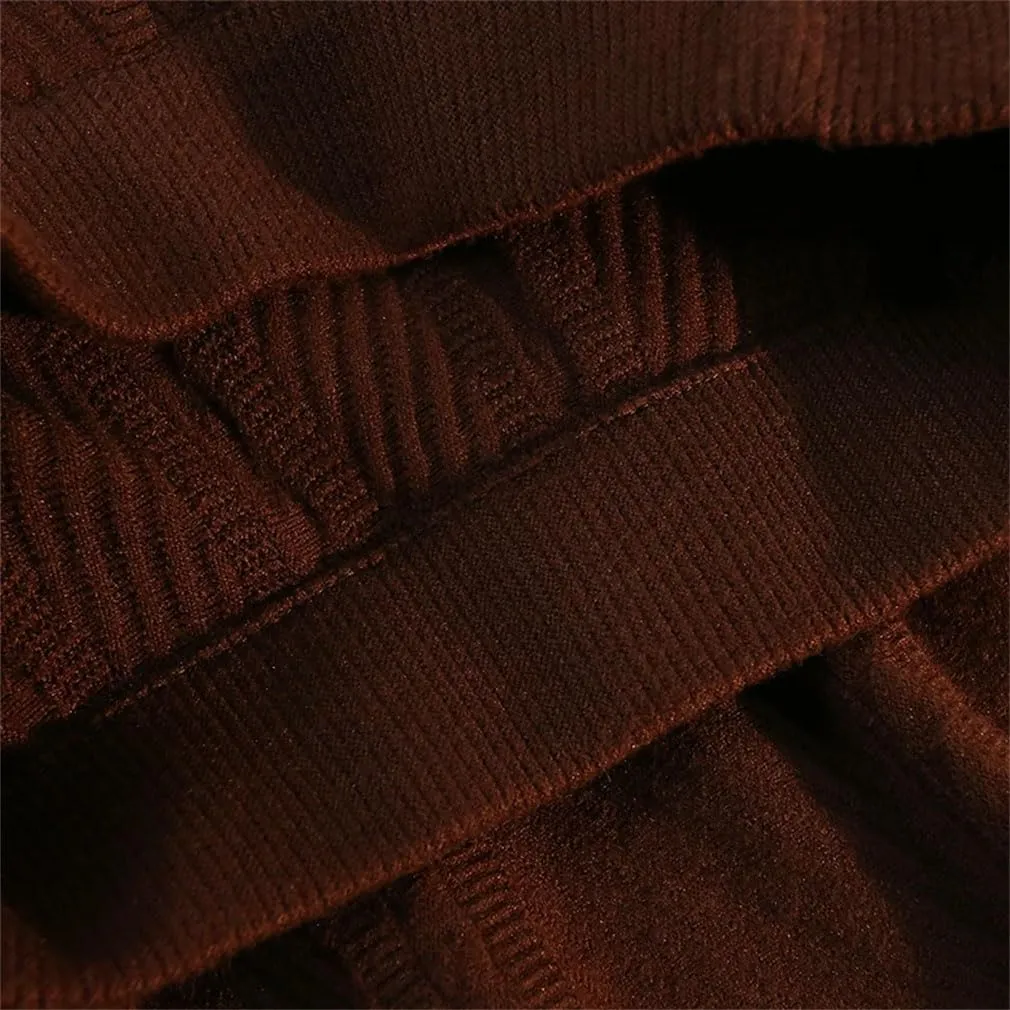 Spring Winter Pleated Knitted Skirt Women Elastic High Waist A-Line All-Match Party Mini Skirt