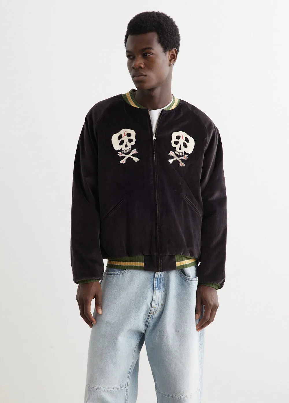 Sulfer Dyed Velvet Souvenir Jacket (RAINSKULL)