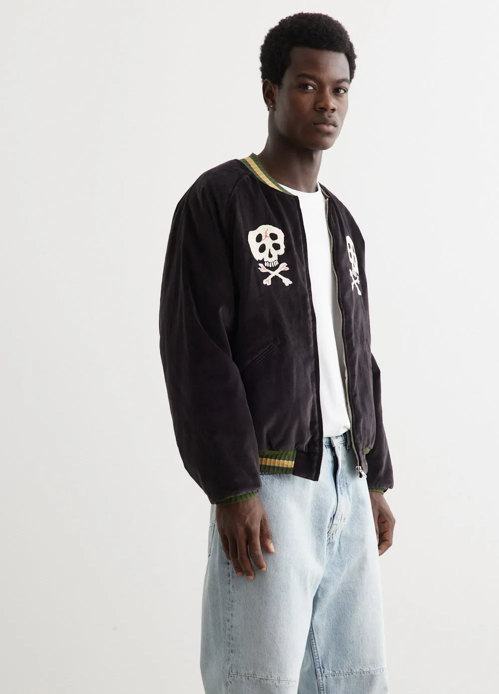 Sulfer Dyed Velvet Souvenir Jacket (RAINSKULL)