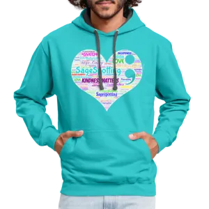 *SWEARY* Contrast Hoodie WordCloud Heart/Classic Logo