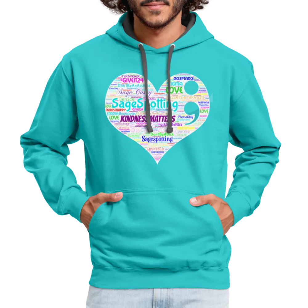 *SWEARY* Contrast Hoodie WordCloud Heart/Classic Logo