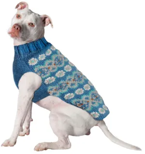 TEAL ALPACA FAIRISLE DOG SWEATER