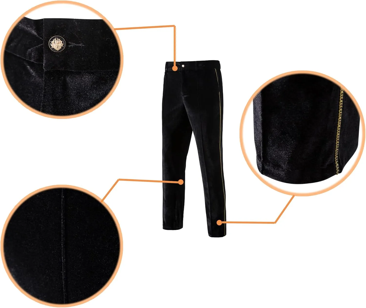 UNINUKOO Mens Suits Velvet 2 Piece Suit Slim Fit Double Breasted Formal Dinner Tuxedo (Order One Size Up)