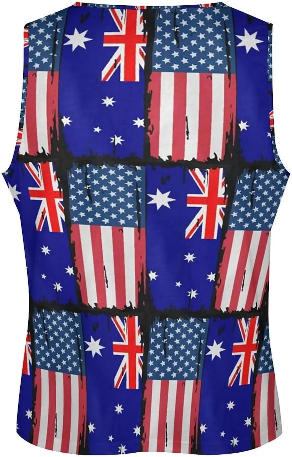 U.S.A And Australian Flag Men's Activewear Tank Tops Gym Sleeveless Muscle T Shirts Workout Tees Vest