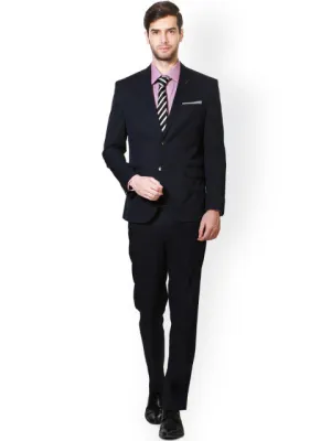 Van Heusen Navy Single-Breasted Formal Suit