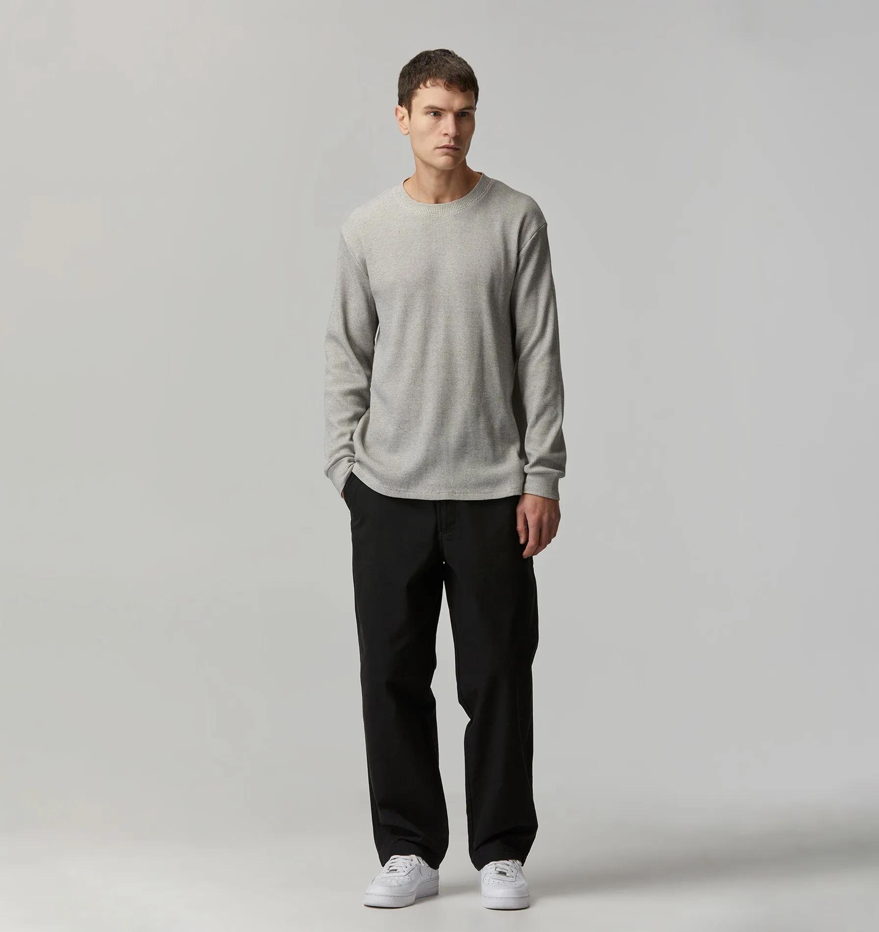 Waffle LS Tee - Concrete Marle