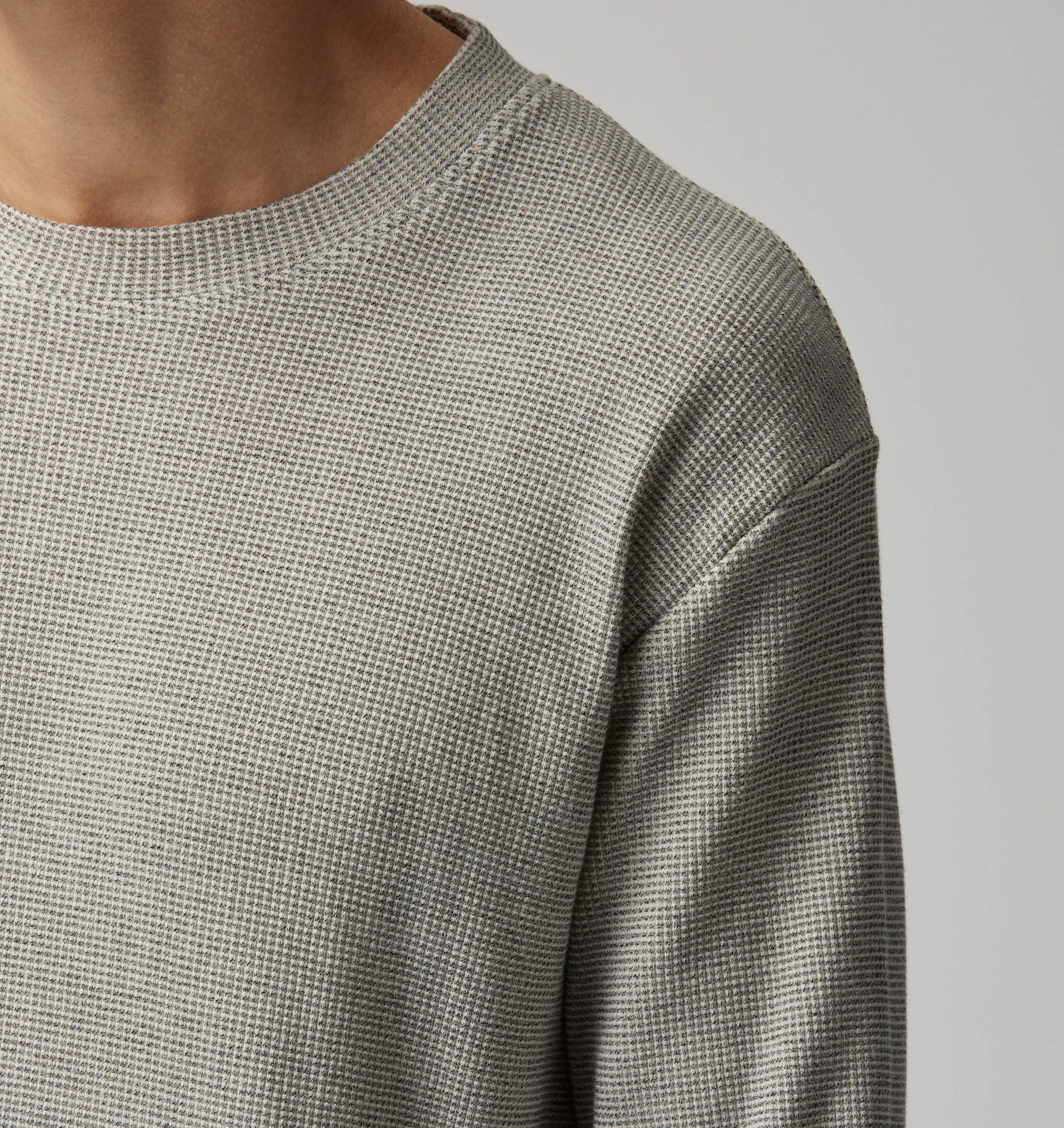 Waffle LS Tee - Concrete Marle