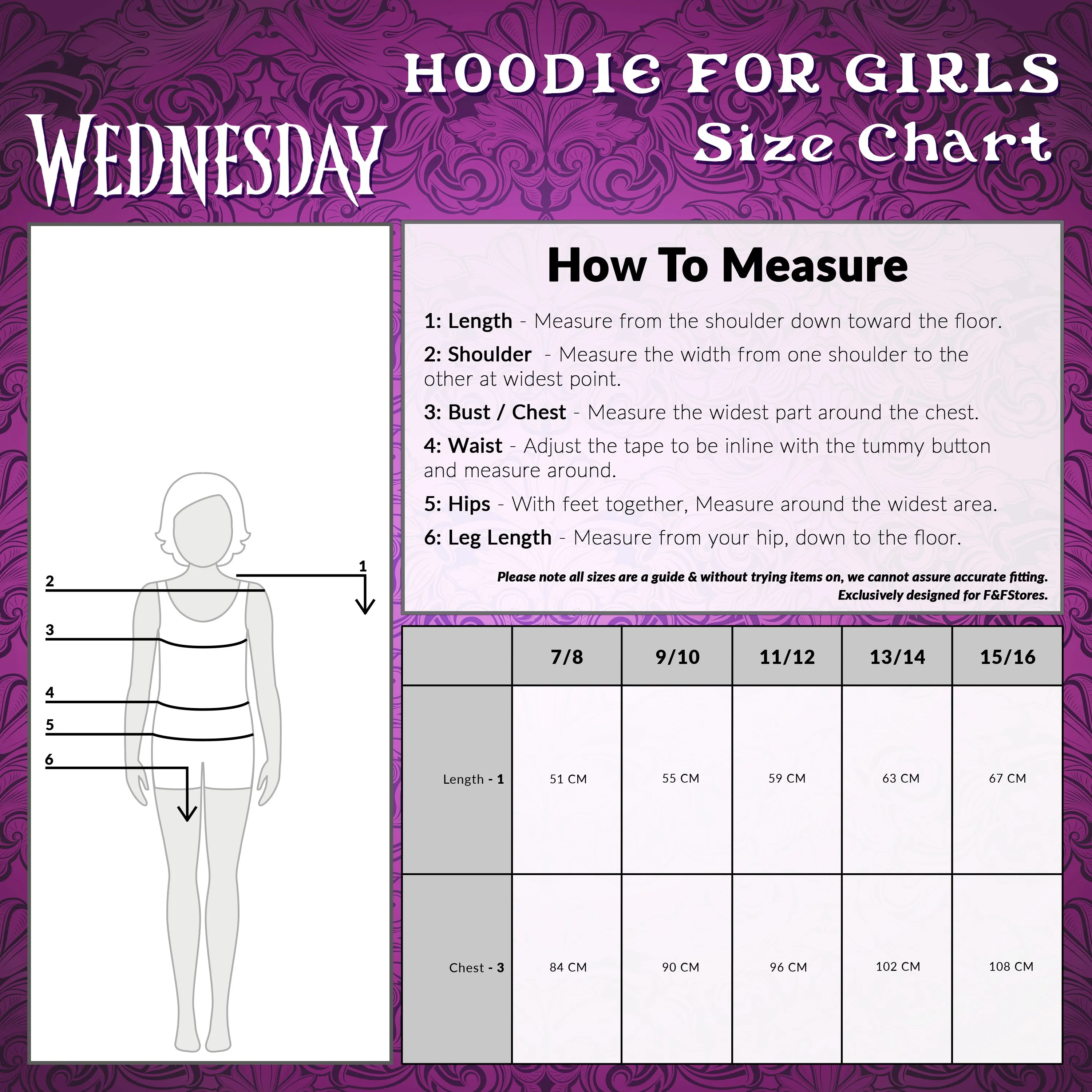 Wednesday Girls Hoodie - Hooded Sweatshirt for Girls - Black/Addams