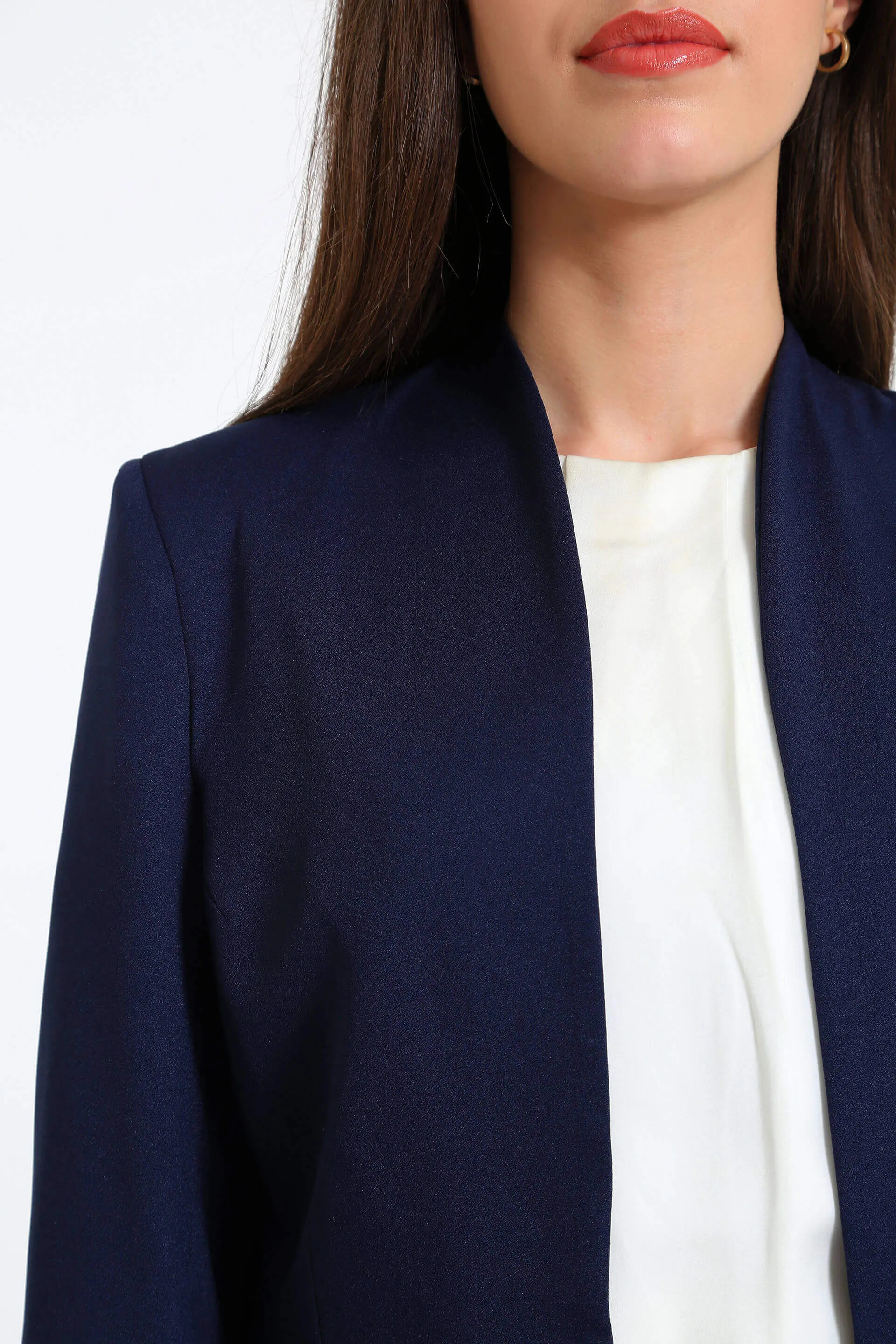 Witty-Navy Straight Front Blazer - Navy