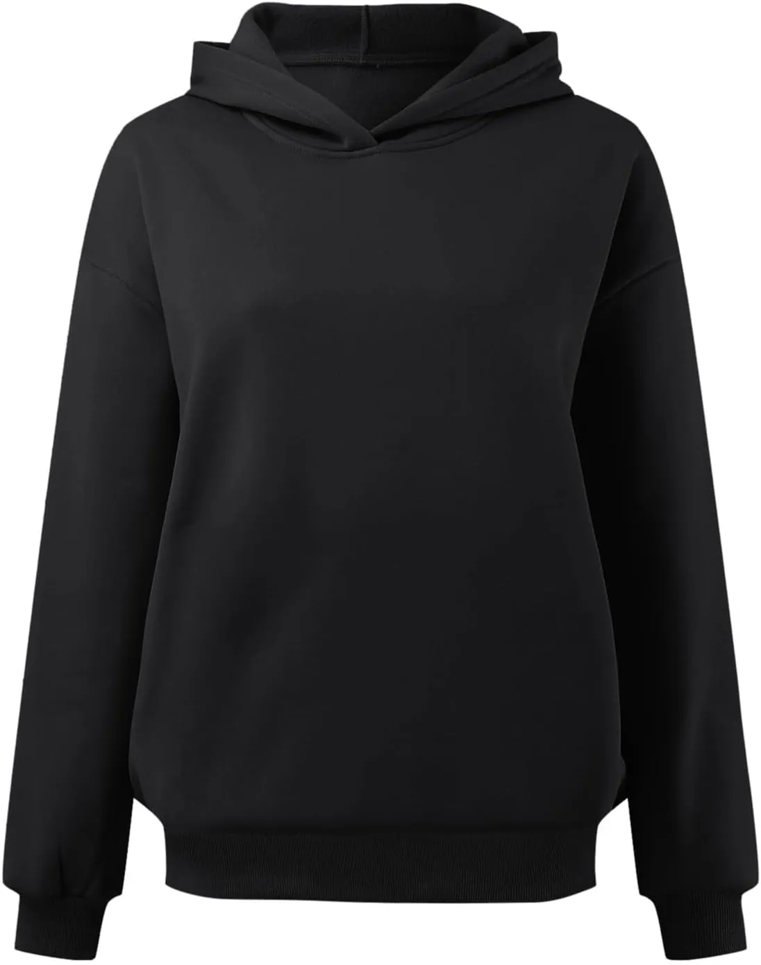 Women Oversized Hoodies Solid Color Fashion Y2K Hooded Sweatshirts With Pockets Winter Fall Plus Size Athletic Tops