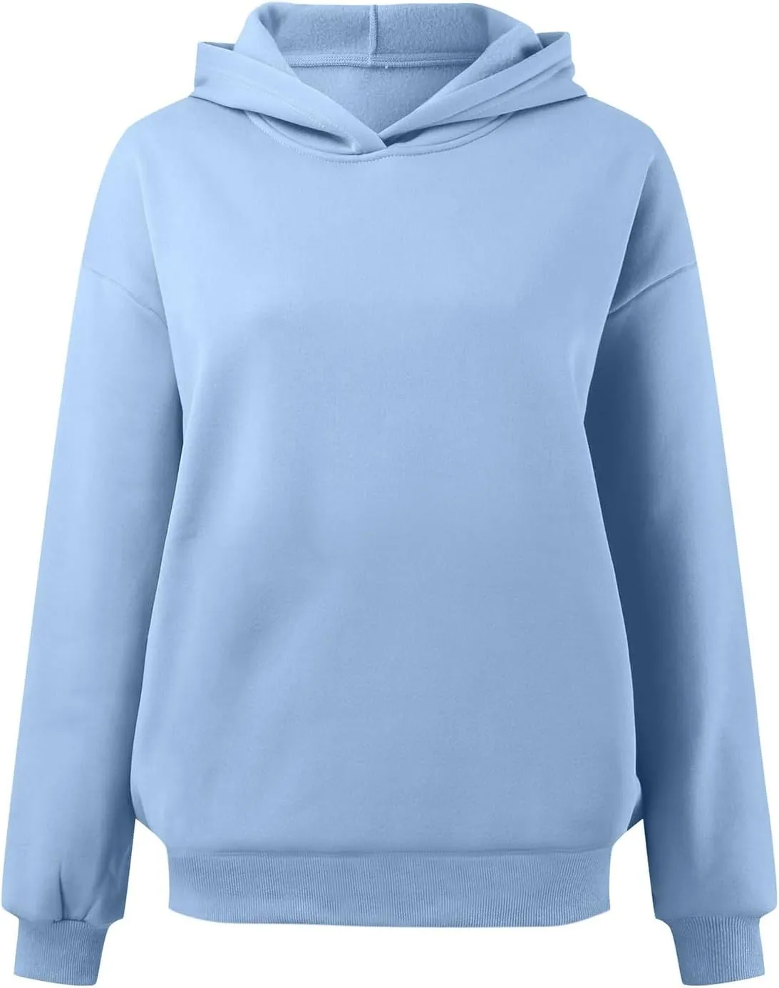Women Oversized Hoodies Solid Color Fashion Y2K Hooded Sweatshirts With Pockets Winter Fall Plus Size Athletic Tops