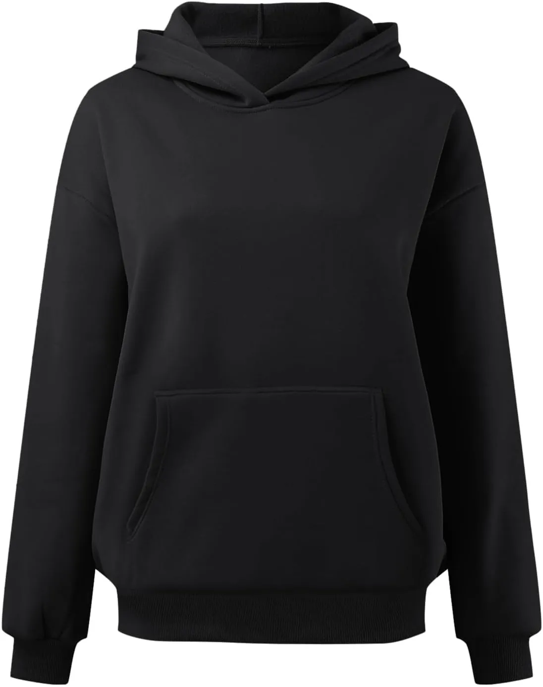 Women Oversized Hoodies Solid Color Fashion Y2K Hooded Sweatshirts With Pockets Winter Fall Plus Size Athletic Tops