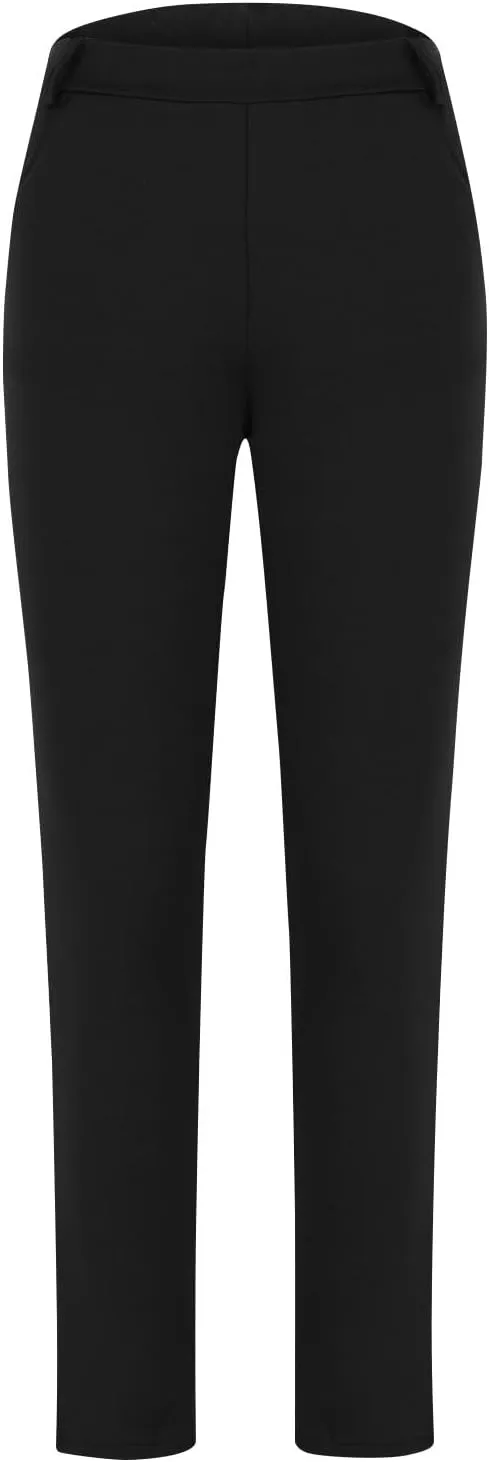 Women's High Waist Work Pants with Pockets Business Casual Dress Pants Stretch Straight Leg Trousers Skinny Slacks