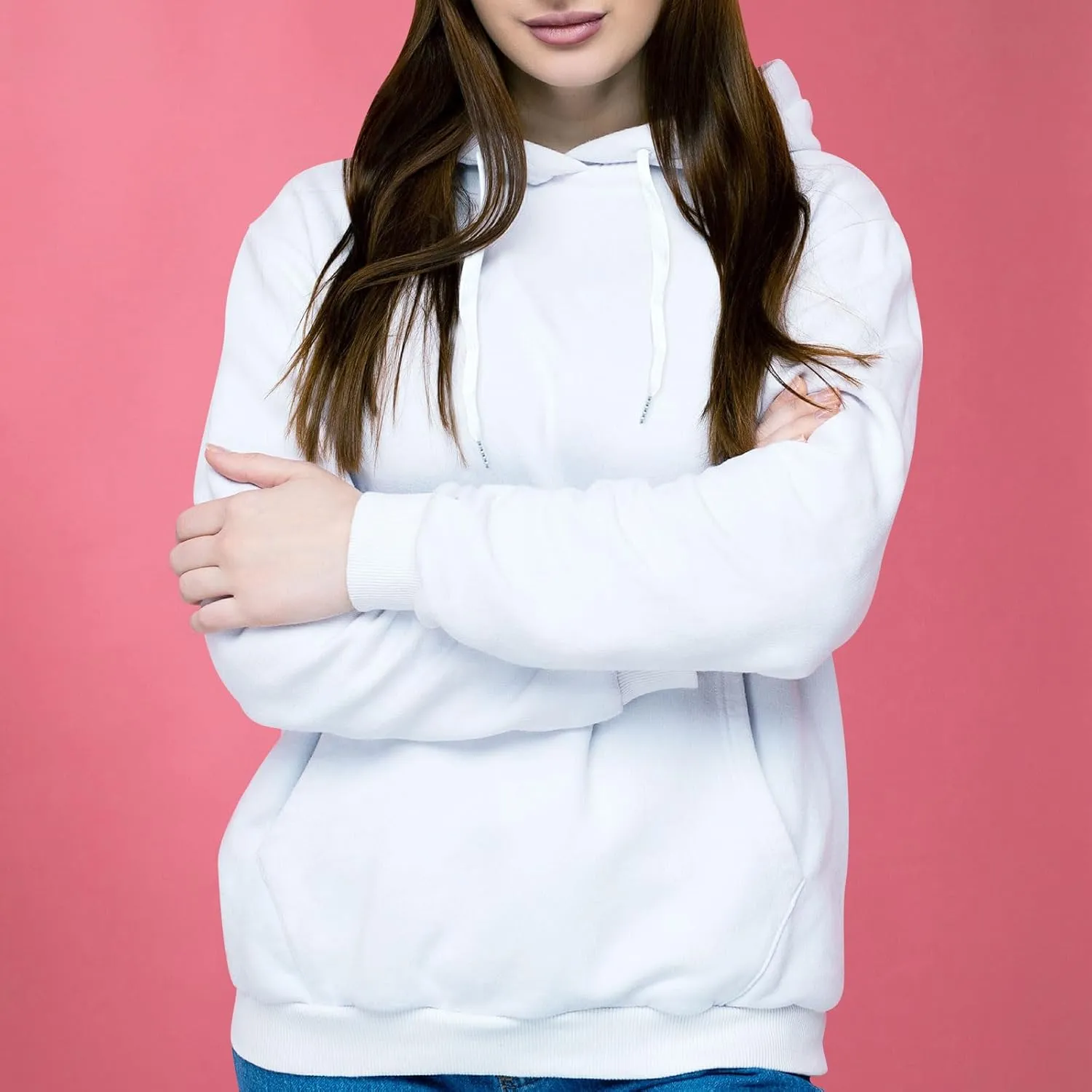 Womens Oversized Hoodie 100 Polyester White Hoodie for Sublimation Fall Long Sleeve Sweatshirts Women