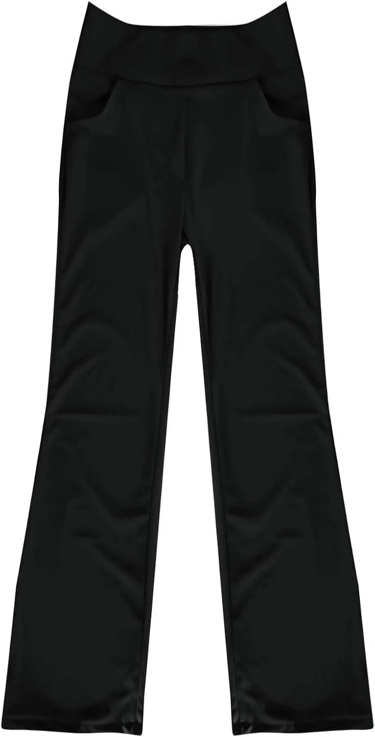 Womens Wide Leg Yoga Pants Casual Work Dress Pants Loungewear Sweatpant High Waist Comfy Loose Trousers with Pockets