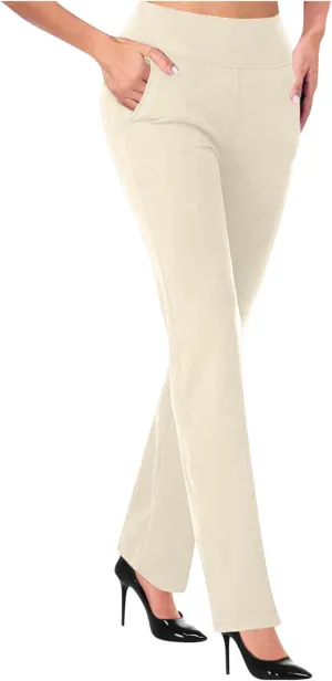Work Pants Women High Waist Dress Pant 2024 Business Casual Outfits 4 Way Stretch Bootleg Yoga Pants Office Slacks