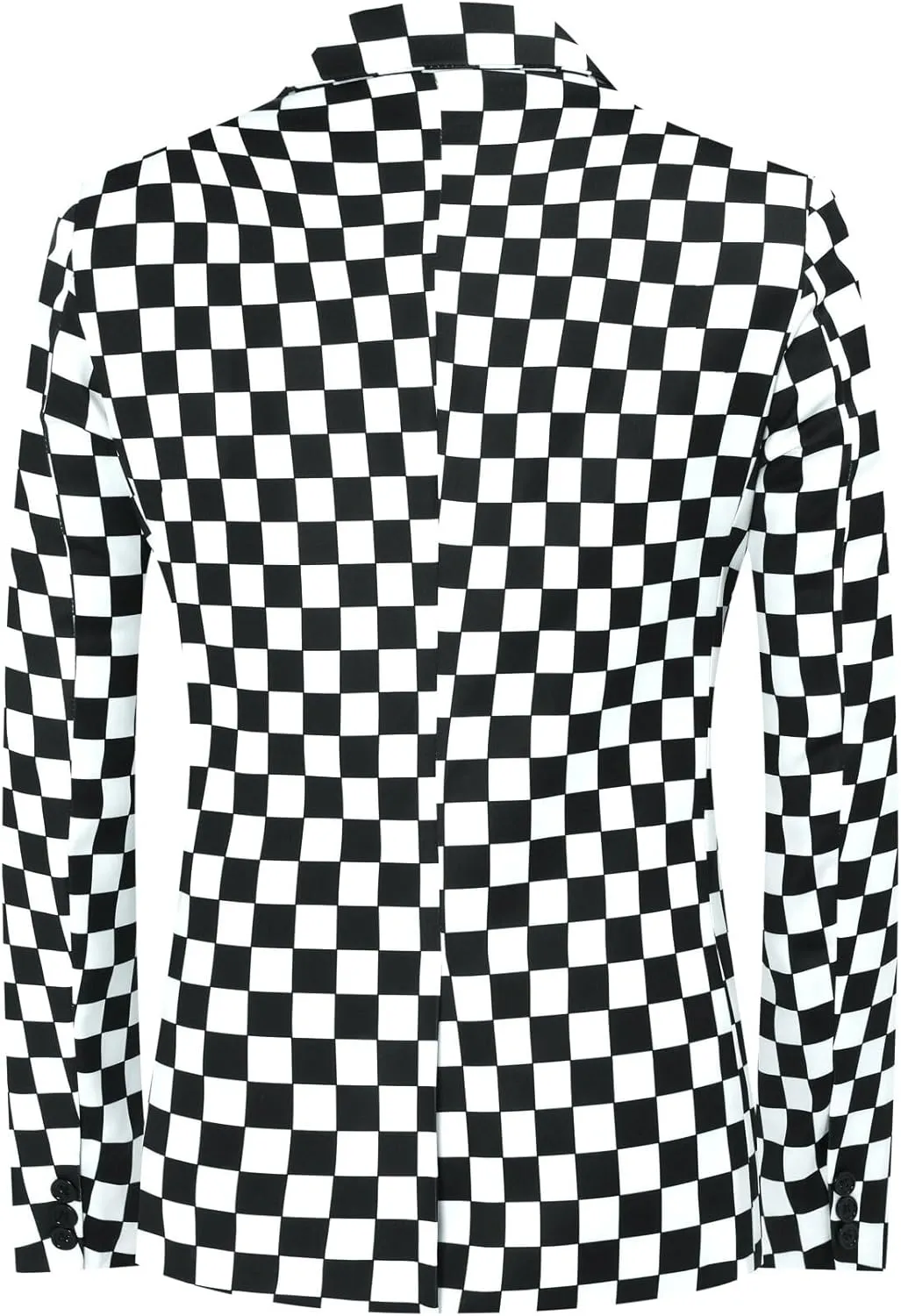 YFFUSHI Mens Slim Fit Suits 2 Piece Plaid Button Casual Formal Blazer Pants Set