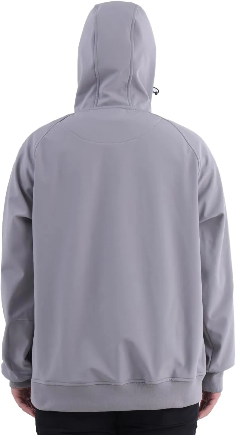 YINGJIELIDE Men's Rain Defender Loose Heavyweight Sweatshirt,Wind & Water Resistant Snow Jackets,Waterproof Fleece Hoodies