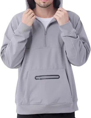 YINGJIELIDE Men's Rain Defender Loose Heavyweight Sweatshirt,Wind & Water Resistant Snow Jackets,Waterproof Fleece Hoodies