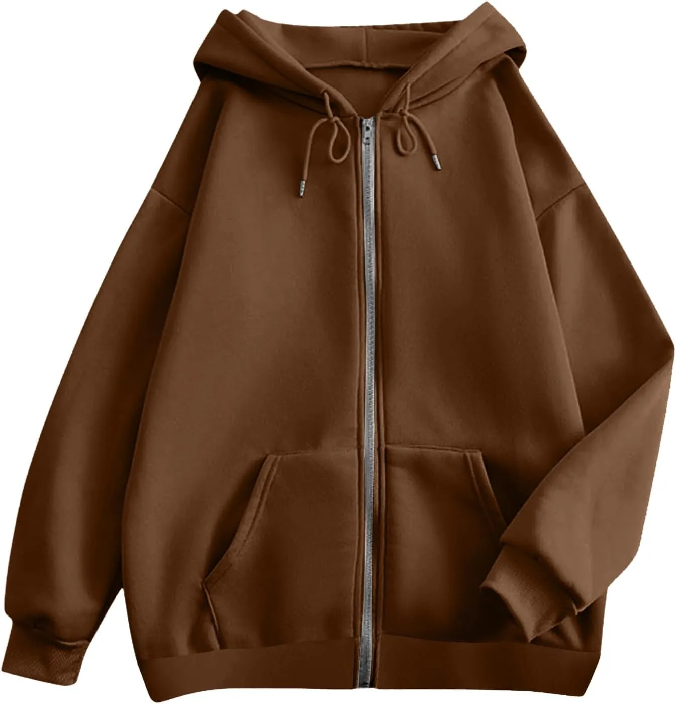 Zip Up Hoodie Women Long Sleeve Oversized Sweatshirt for Women Y2k Jacket with Pockets Fall Clothes 2024